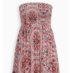 NWT Torrid Plus Size 2 2X 18/20 HANKY HEM TUBE DRESS - GAUZE MEDALLION PRINT